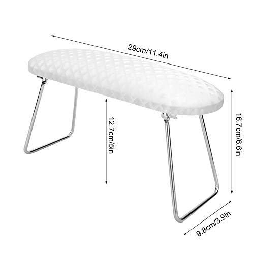 Almohada Soporte de mano para manicura, cómodo cojín para reposo de manos para decoración de uñas, engrosado para la tienda de decoración de uñas para el hogar(white)