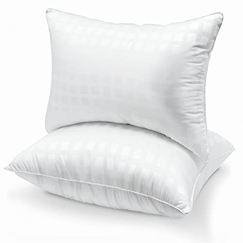 Almohadas 50x70cm Pack 2 Almohada de Hotel Mullido Hipoalergénicas Almohadas de Cama, Fibra Hueca de Alta Recuperacion Antiácaros y Antibacterias Lavables a Máquina, Blanco