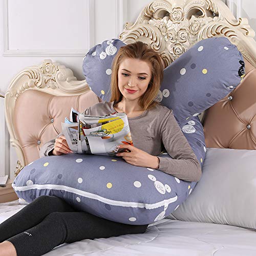 Almohadas de Embarazo con Funda Lavable, Cuerpo Completo en Forma de U Almohada de Maternidad Cómoda y Relajante (MiG)