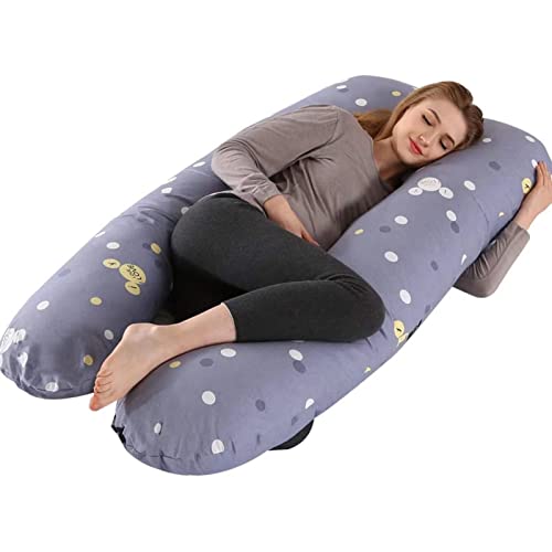 Almohadas de Embarazo con Funda Lavable, Cuerpo Completo en Forma de U Almohada de Maternidad Cómoda y Relajante (MiG)