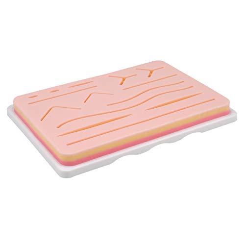 Almohadilla de sutura de 3 capas mejorada con heridas, para practicar suturas. – No se separa, rasga o rompe fácilmente (con base antideslizante)