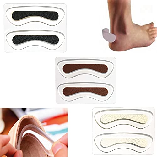 Almohadillas de gel para zapatos de mujer para talón de silicona fachadas, inflamación de las cortinas de Aquiles, talón de gel y cojín absorbente, protección (alto negro)