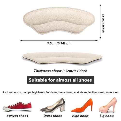 Almohadillas para Zapatos,4 pares de Protectores de Talón para Zapatos,Mejore el Ajuste y la Comodidad de los Zapatos, Evite el Deslizamiento del Talón y las Ampollas.