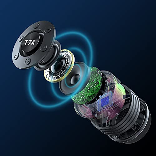 Altavoz Bluetooth Inalámbrico, Altavoces Portatil Bluetooth con Mic, Sonido Estéreo Potentes Altavoz Bluetooth 5.0, IPX7 Impermeable Altavoz Ducha con Ventosa, luz LED, Llamadas Manos Libres, Radio FM