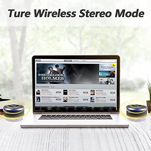 Altavoz Bluetooth Inalámbrico, Altavoces Portatil Bluetooth con Mic, Sonido Estéreo Potentes Altavoz Bluetooth 5.0, IPX7 Impermeable Altavoz Ducha con Ventosa, luz LED, Llamadas Manos Libres, Radio FM