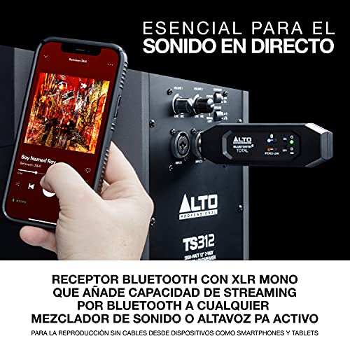 Alto Professional Bluetooth Total MK2 - Receptor Bluetooth recargable con XLR para mesa de mezclas, configuraciones de mezcladores de audio y sistemas PA activos