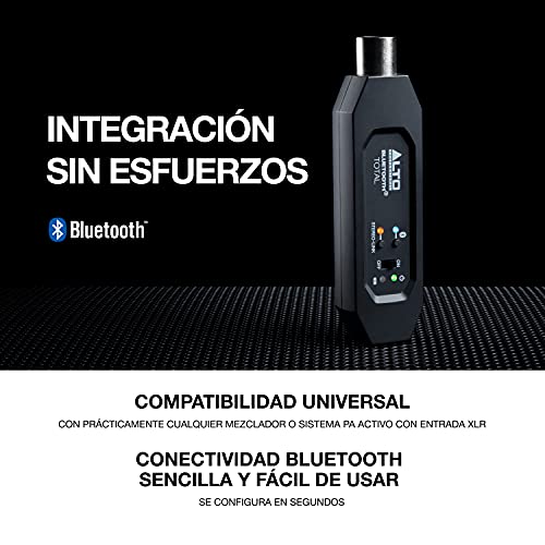 Alto Professional Bluetooth Total MK2 - Receptor Bluetooth recargable con XLR para mesa de mezclas, configuraciones de mezcladores de audio y sistemas PA activos
