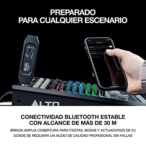 Alto Professional Bluetooth Total MK2 - Receptor Bluetooth recargable con XLR para mesa de mezclas, configuraciones de mezcladores de audio y sistemas PA activos