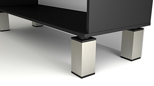 Alusfera Patas de Mesa de Metal Regulables en Altura para Muebles, Patas de sofá o zócalo, Perfil de Aluminio, 4 Unidades, 40 x 40 mm (150 mm, INOX), 4 x 40 x 40 x 150, 150 mm