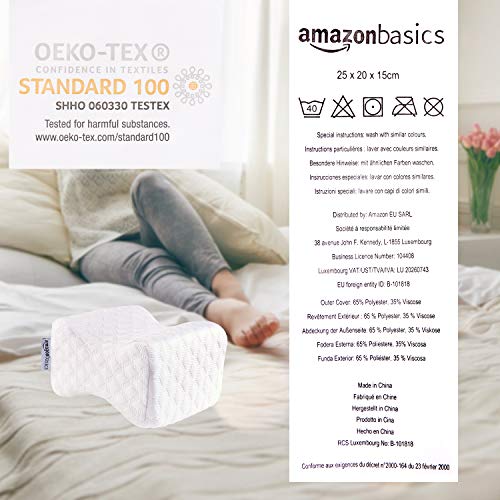 Amazon Basics - Almohada para piernas, 25 x 20 x 15 cm