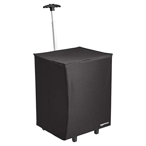 Amazon Basics – Carrito para la compra ligero y abatible, mango de 102 cm de altura, negro