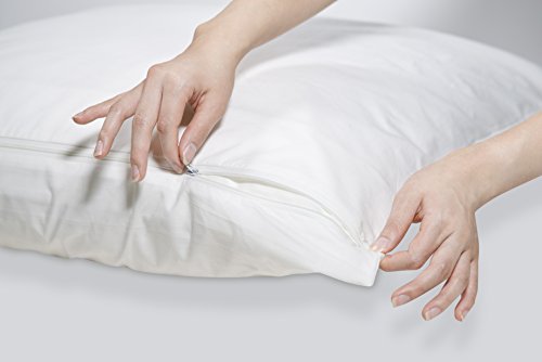 Amazon Basics - Funda de almohada suave con cremallera (100% algodón, 50 x 80 cm, 4 unidades)