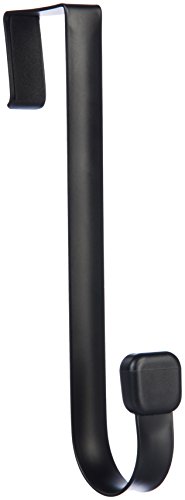 Amazon Basics - Gancho individual para colgar sobre la puerta, Negro