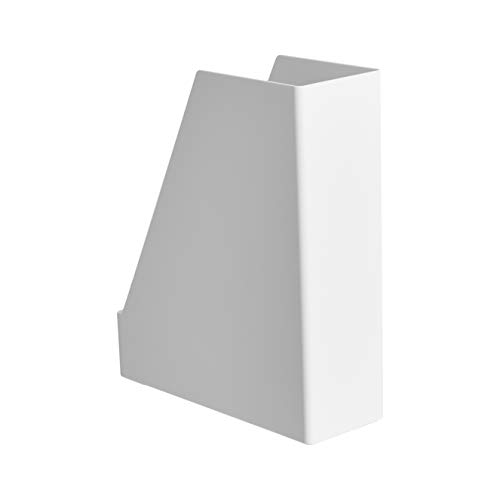 Amazon Basics Organizador de plástico, revistero, blanco, paquete de 2