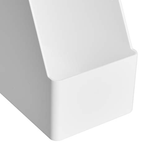 Amazon Basics Organizador de plástico, revistero, blanco, paquete de 2