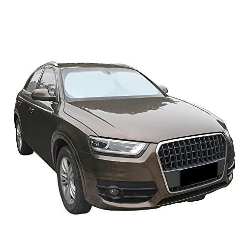 Amazon Basics Parasol para parabrisas delantero, plegable, con protección UV - 160 cm x 79 cm, grosor de 0,1 mm