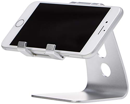 Amazon Basics – Soporte ajustable para teléfono móvil iPhone y Android | Plateado