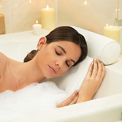 Amazon Brand - Umi Almohadas de Baño Cojín de Baño con 4 ventosas Grandes, Soporte para la Cabeza, la Espalda y los Hombros, Adecuado para Todas Las Bañeras, Cumpleaños, día de la Madre