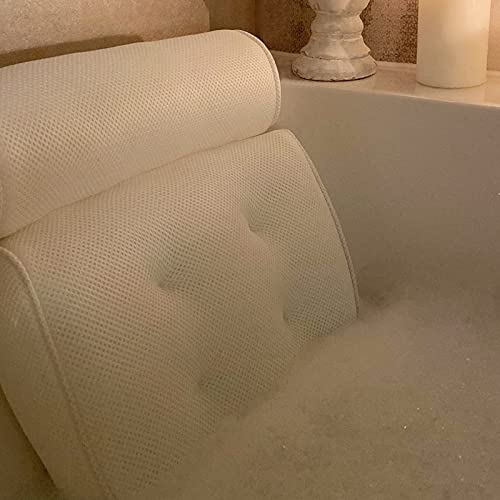 Amazon Brand - Umi Almohadas de Baño Cojín de Baño con 4 ventosas Grandes, Soporte para la Cabeza, la Espalda y los Hombros, Adecuado para Todas Las Bañeras, Cumpleaños, día de la Madre