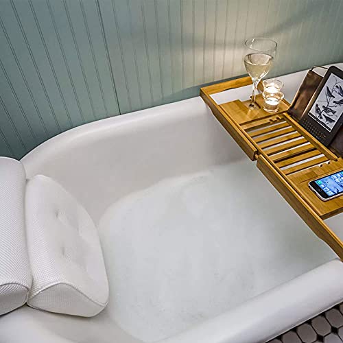 Amazon Brand - Umi Almohadas de Baño Cojín de Baño con 4 ventosas Grandes, Soporte para la Cabeza, la Espalda y los Hombros, Adecuado para Todas Las Bañeras, Cumpleaños, día de la Madre