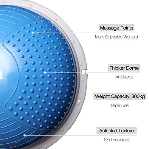 Amazon Brand - Umi - Balance Trainer Fitball Bola de Equilibrio para Entrenamiento 60cm con Inflador y Bomba para Fitness Gimnasio