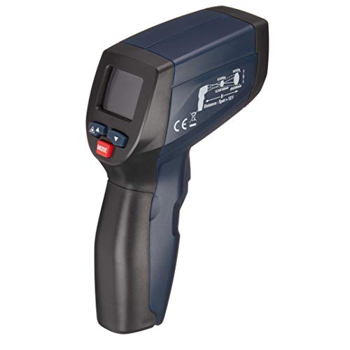AmazonCommercial DT-827V - Termómetro infrarrojos con láser doble, emisividad ajustable, 12:1, 760 ºC, pantalla de negatividad