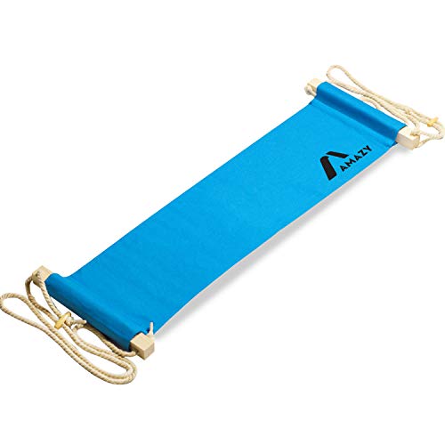 Amazy Reposapiés de oficina – Práctica hamaca para pies para hogar y oficina – Hamaca para escritorio para trabajar de manera más cómoda (Azul)