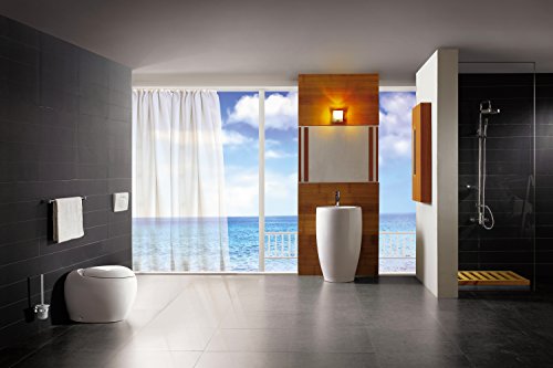 Ambrosya® | Exclusivo portaescobillas de Acero Inoxidable | Cuarto de baño Sostenedor de Cristal Escobilla del Inodoro Cepillo del Inodoro Set del Inodoro (Acero Inoxidable (Cepillado))