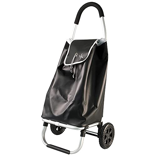 Amig Carro de la Compra, Negro, 50 litros