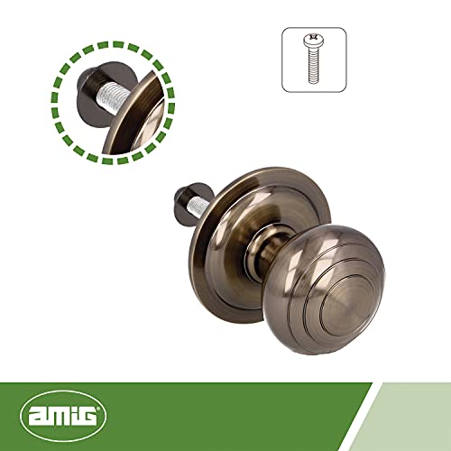 Amig - Pomo Mod 14 Plateado Redondo de Latón Macizo con Acabado Cromado Mate para Puertas Exteriores de Entrada | Diámetro Tirador Ø61 mm · Altura 72,5 mm | Incluye Tuerca de Fijación