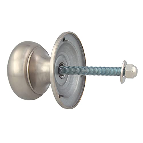 Amig - Pomo Mod. 53 Plateado Redondo de Latón con Acabado Cromado Mate para Puertas Exteriores de Entrada, Diámetro Tirador Ø70 mm · Altura 73,5 mm, Incluye Tornillo y Tuerca de Fijación, Cromo Mate