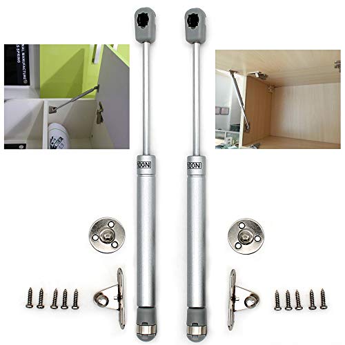 Amortiguador de gas,Resorte de gas,Pistones a Gas, Hidráulico Muebles Cocina Amortiguador Puertas Elevables Bisagras Resortes Armario con Tornillos Amortiguador Puertas 100N/22lb/10kg 265mm 2pcs