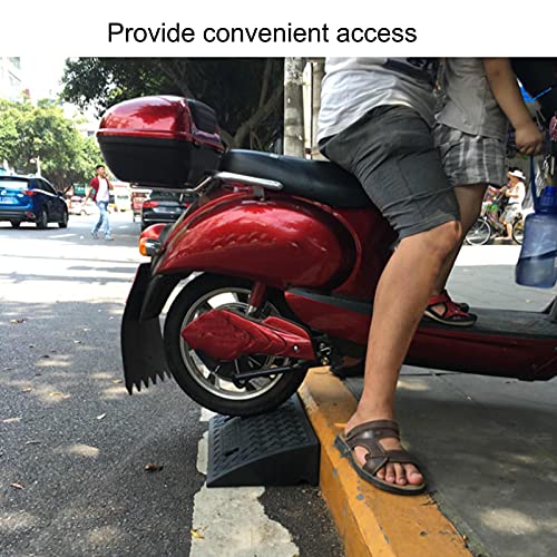 AMSXNOO Rampas de Carga, Rampas de Bordillo de Plástico, Portátil Rampas con Peldaños Antideslizantes, Soluciones Calles por Scooter Caravana Acera Silla Ruedas Bicicleta Motocicleta, Negro