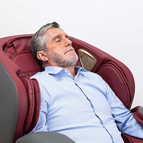 Ananda® Sillón de Masaje 2D+ - Rojo (Modelo 2021) - 12 programas de Masaje Profesional y presoterapia - Termoterapia - Tecnología Gravedad y Espacio ”Cero” - Sonido Envolvente 3D Bluetooth - USB