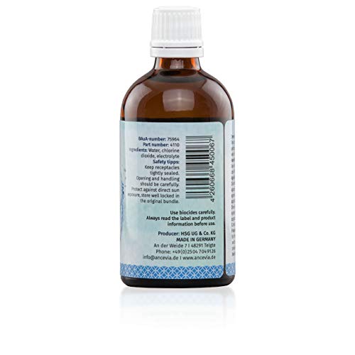 ANCEVIA® - dioxido de cloro 0.3% (100 ml) - CDS - CDL – Botella de vidrio marrón – Hecha en Alemania