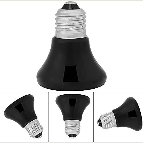 ANCLLO 2 Bombillas de calefacción para Reptiles, lámpara de Calor infrarroja Duradera, Bombilla de luz Negra para Mascotas, para Reptiles y Anfibios, Lagarto, Tortuga, araña 220-230 V (50 W)