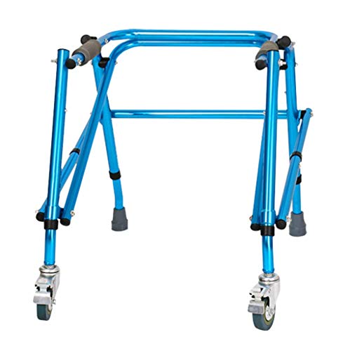 Andador con Andador, Andador para niños, Ayuda para Caminar de aleación de Aluminio, reposabrazos para Pacientes de rehabilitación con 2 Ruedas de Freno de dirección para niños de Entre 1 y 1,5 metr