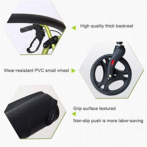 Andadores para Personas Mayores Ayudas para la Movilidad Carrito de la Compra Andador Ligero Marco para Caminar Ayuda para la Movilidad Plegable con Asiento y Bolsa 4 Ruedas para Personas ma