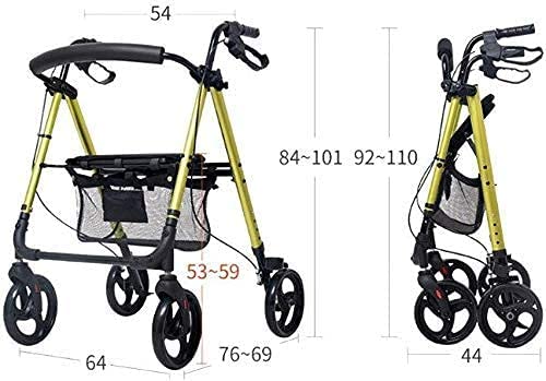 Andadores para Personas Mayores Ayudas para la Movilidad Carrito de la Compra Andador Ligero Marco para Caminar Ayuda para la Movilidad Plegable con Asiento y Bolsa 4 Ruedas para Personas ma