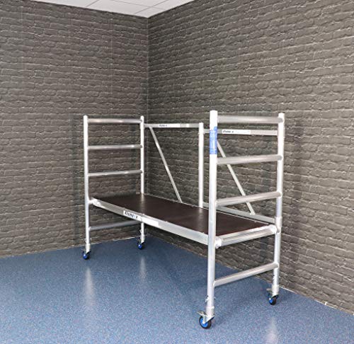 Andamio Plegable Profesional de Aluminio Basic-X 3 Metros Altura, Fácil de Transportar, para Interiores y Exteriores, Andamio Homologado