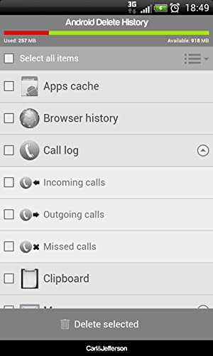Android Delete History
