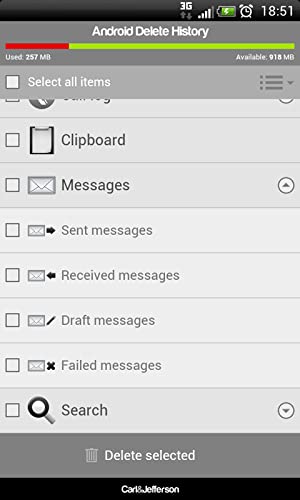 Android Delete History