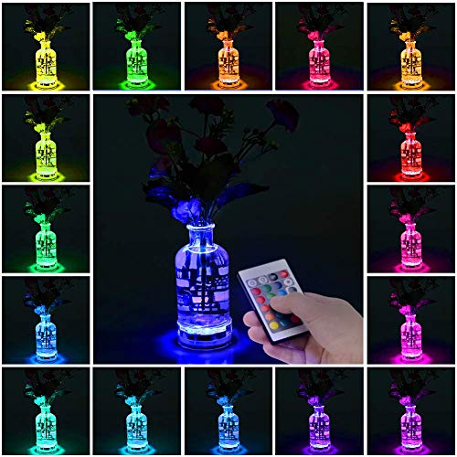 AndThere Luz Piscina Sumergible Impermeable con mando Luces LED Multicolores Subacuáticos a Prueba de Agua con Control Remoto Lluminación para Acuarios Base de Floreros Piscina Jardín Boda Navidad