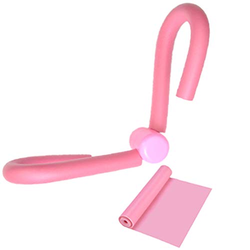 ANHORTS Entrenador Interno de Muslos, ejercitador de piernas, Equipo de Ejercicios de Fitness para el hogar para Brazos, Pecho, Cintura, Abdomen y pantorrillas y Banda elástica de Yoga (Rosa)