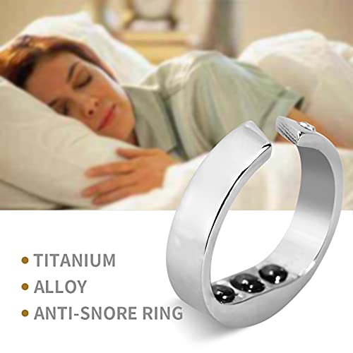Anillo antirronquidos, tapón para dormir, ayuda para la respiración, dispositivo para detener el ronquido, anillo de dedo reutilizable, herramienta para ayudar al sueño para hombres y mujeres(S)