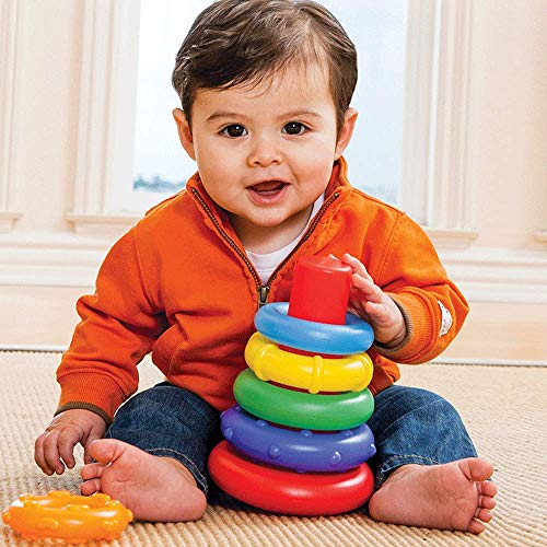Anillo arcoíris para bebés, juguete para apilar rompecabezas, juguete para actividades y desarrollo temprano de niños en edad preescolar de 0 a 3 años, anillo para apilar colorido cognitivo de educaci
