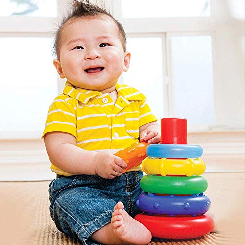 Anillo arcoíris para bebés, juguete para apilar rompecabezas, juguete para actividades y desarrollo temprano de niños en edad preescolar de 0 a 3 años, anillo para apilar colorido cognitivo de educaci