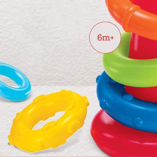 Anillo arcoíris para bebés, juguete para apilar rompecabezas, juguete para actividades y desarrollo temprano de niños en edad preescolar de 0 a 3 años, anillo para apilar colorido cognitivo de educaci
