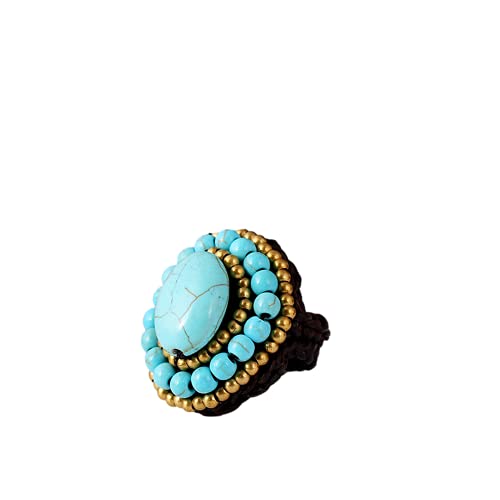 anillos, anillos de punto a mano, materiales de pino natural, viento nacional retro, drenaje de la cuerda de tejido, tamaño ajustable