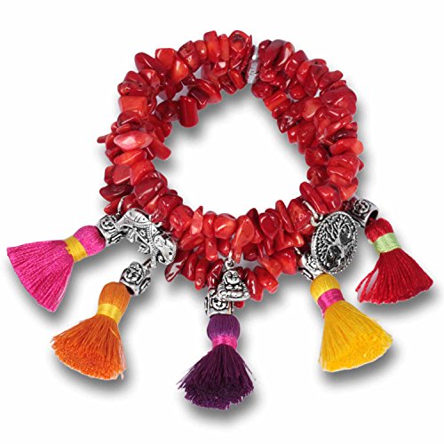 anisch de la cara de mujer boho pulsera Gypsy Soul Coral, IA de coral de Gypsy